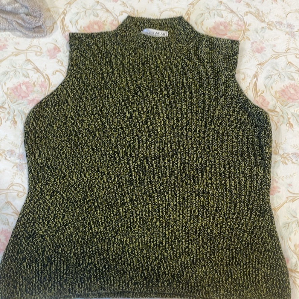 Jones Wear Sport Chunky Knit Cotton Sleeveless Sweater Top XL - Picture 4 of 11